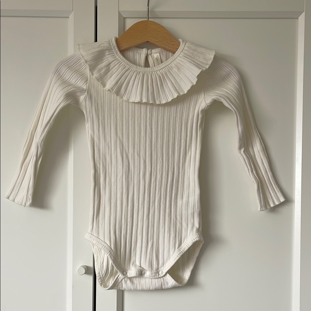 Rylee + Cru Ivory Ribbed Bodysuit
